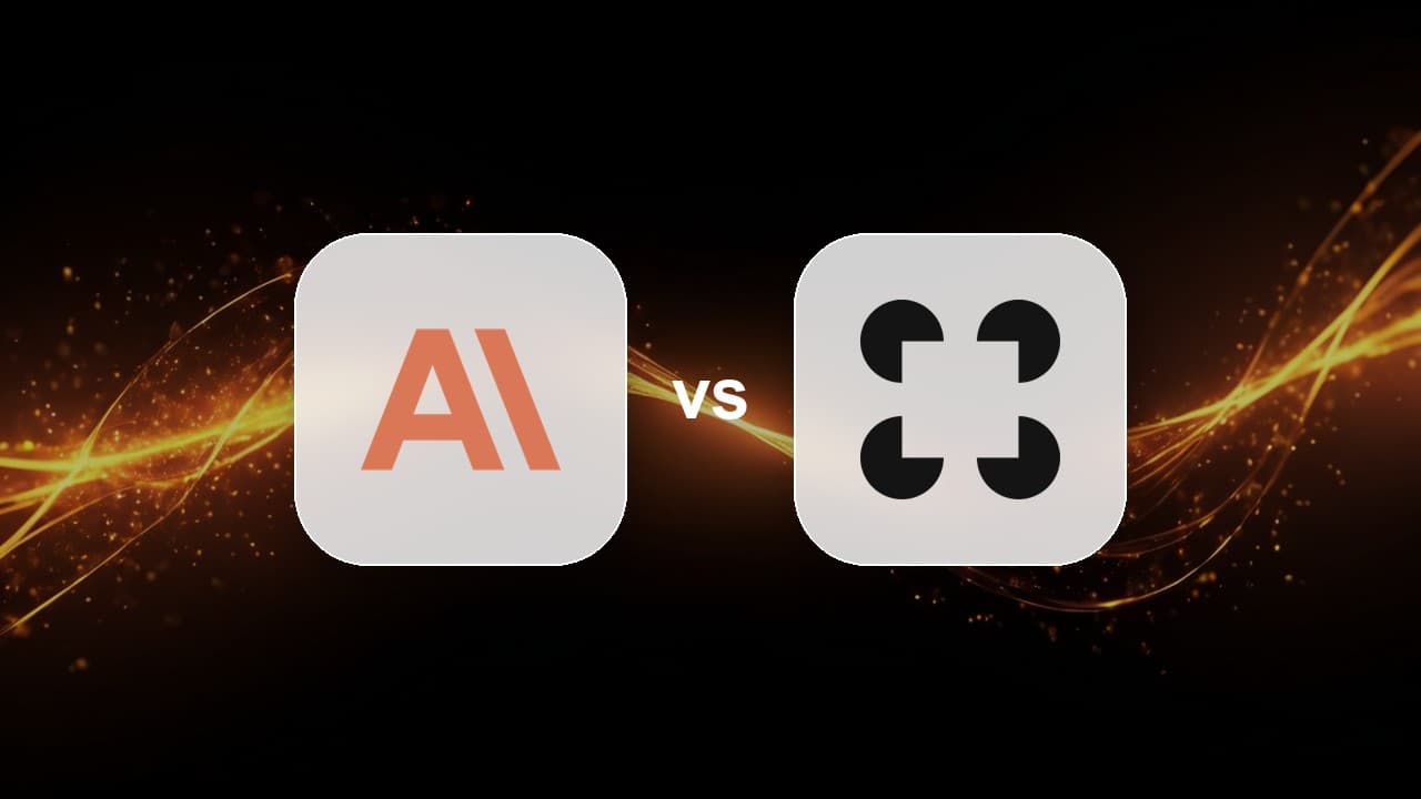 The Anthropic Claude logo and the LangGraph logo side by side as app tiles separated by VS, over a dark amber background, representing a Claude Agent SDK vs LangGraph framework comparison