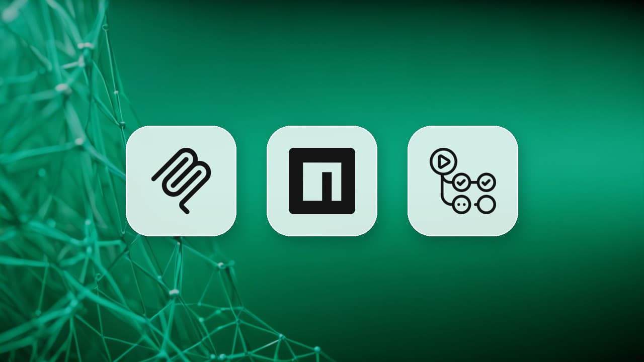 The Model Context Protocol, npm and GitHub Actions logos as app tiles over a dark emerald network background, representing publishing an MCP server to the official MCP Registry